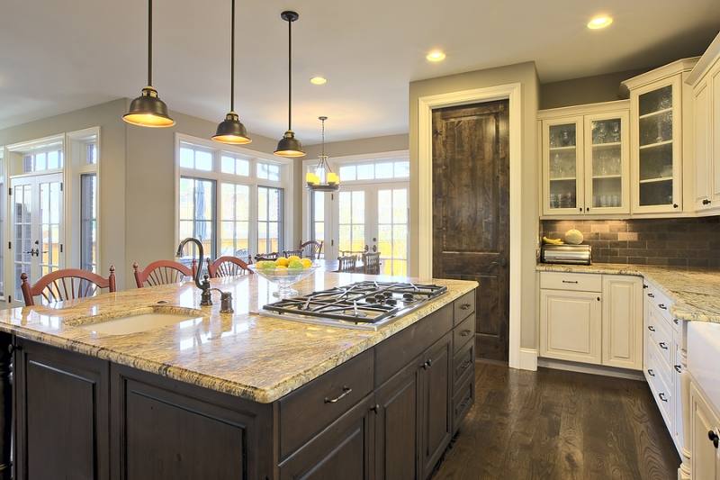 I grain filled oak cabinets and painted them