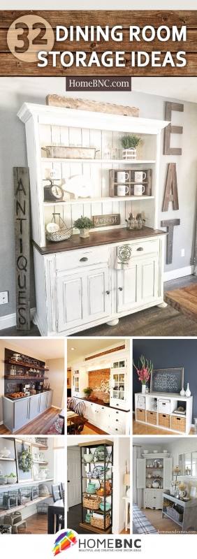 Classic Whitewashed Country Kitchen Hutch