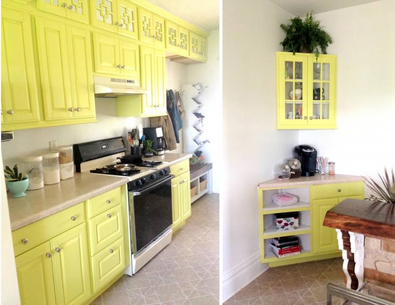 Not to worry, the 8′ ceiling can remain as is and still look great! The  below example has 36″ tall upper cabinets and crown molding installed right  up to an