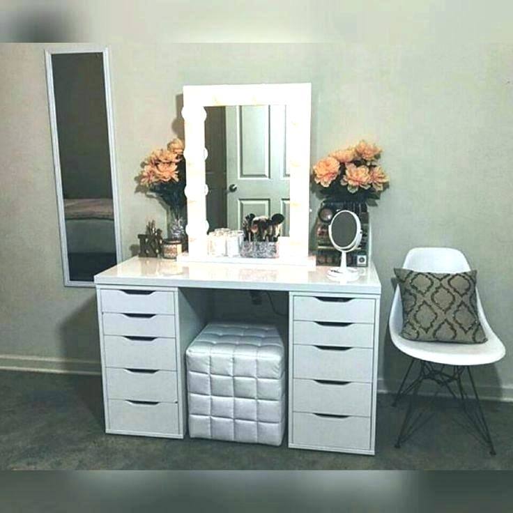 white bedroom vanity table with tilt mirror cushioned bench canada nightfly set